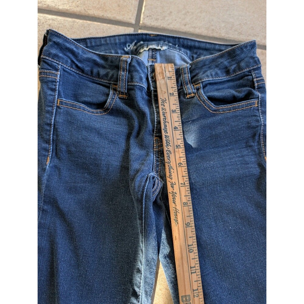 American Eagle Outfitters Jegging Size 0 Dark Denim Stretch Skinny Low Rise Y2K - Picture 5 of 6